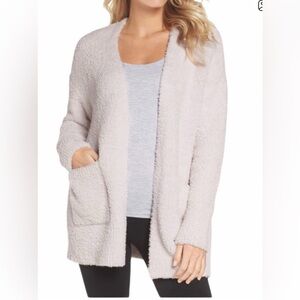 Barefoot Dreams CozyChic Plush SoCal Almond Open Front Cardigan medium